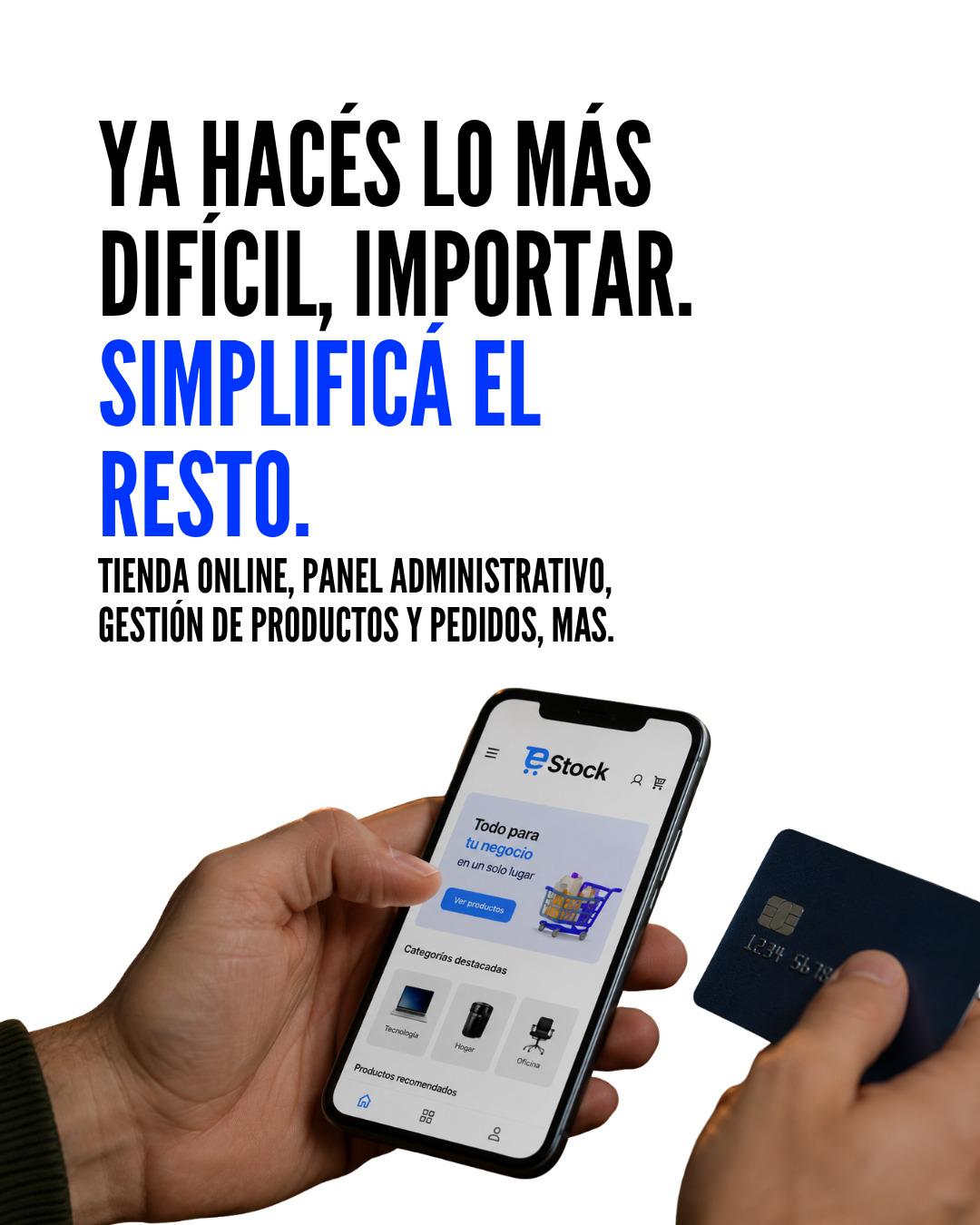 Mockup de tienda online para importadores